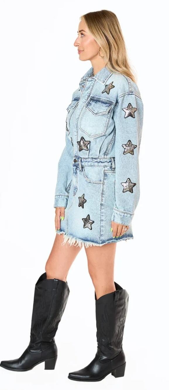 Buddy Love star denim dress size M